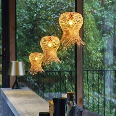 Bisa Fish Trap Weave Pendant Light