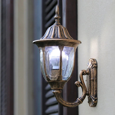 Aive Scrolled Arm Lantern Outdoor Wall Light