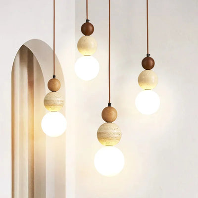 Brin Travertine Cream Pendant Light
