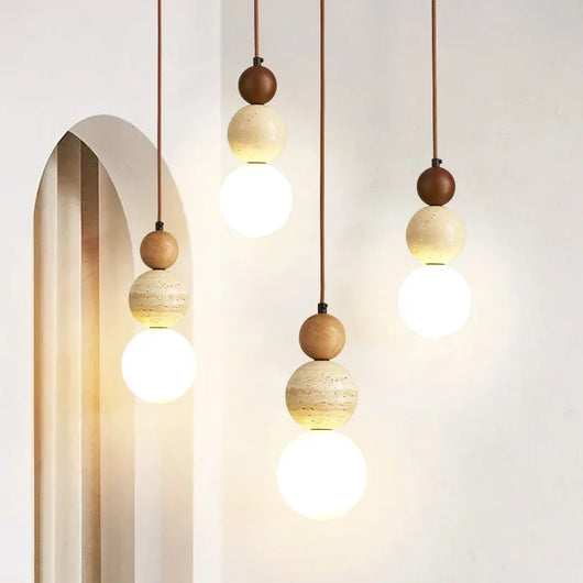 Brin Travertine Cream Pendant Light