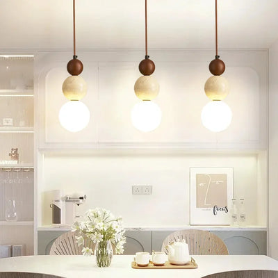 Brin Travertine Cream Pendant Light