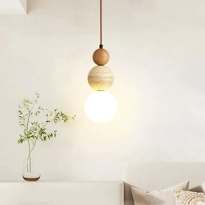 Brin Travertine Cream Pendant Light