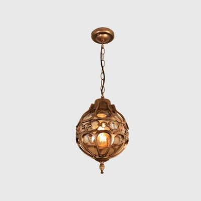 Bazi Globe Cage Outdoor Pendant Light