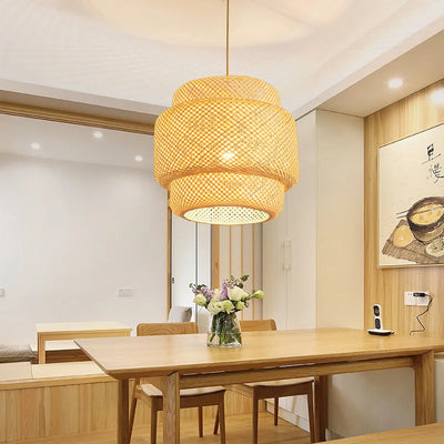 Brilo Woven Bamboo Pendant Light