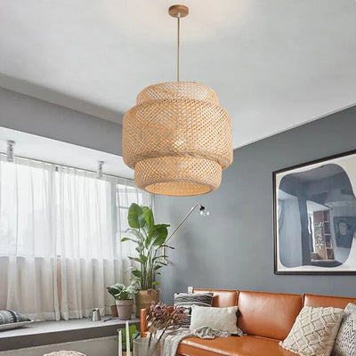 Brilo Woven Bamboo Pendant Light