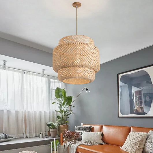 Brilo Woven Bamboo Pendant Light