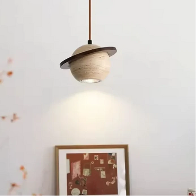 Brevi Saturn Travertine Pendant Light