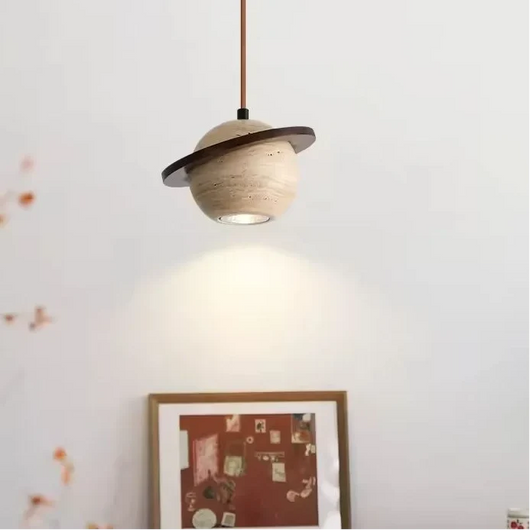 Brevi Saturn Travertine Pendant Light