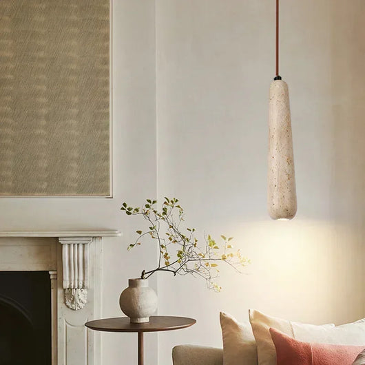 Cove Long Travertine Pendant Light