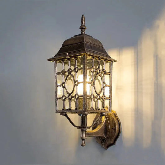 Anev Lantern Cage Outdoor Wall Light