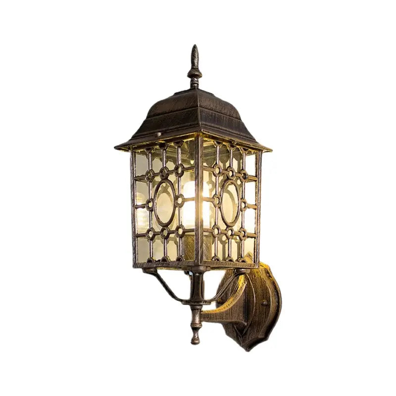 Anev Lantern Cage Outdoor Wall Light