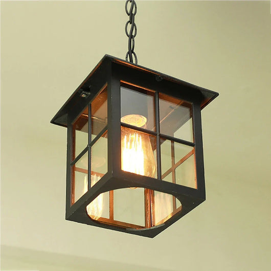 Asin Farmhouse Square Chain Pendant Lantern