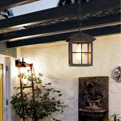 Asin Farmhouse Square Chain Pendant Lantern