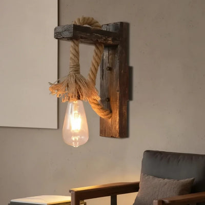 Brav Wood Bracket Suspended Wall Light