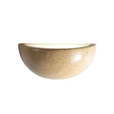 Cyri Semi Bowl Travertine Wall Light