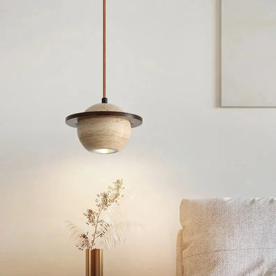 Brevi Saturn Travertine Pendant Light