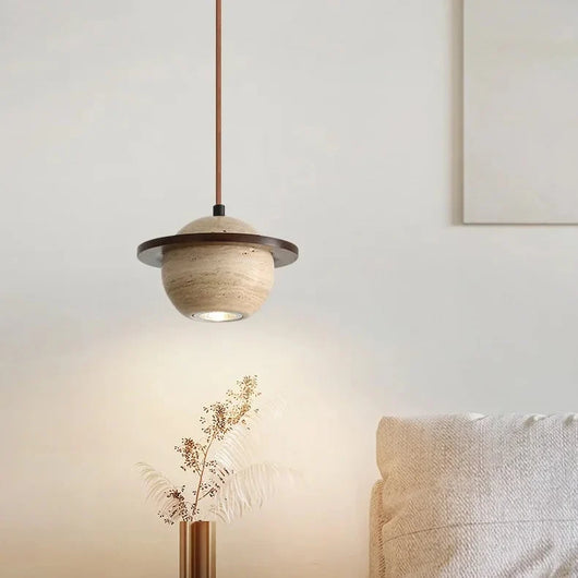 Brevi Saturn Travertine Pendant Light