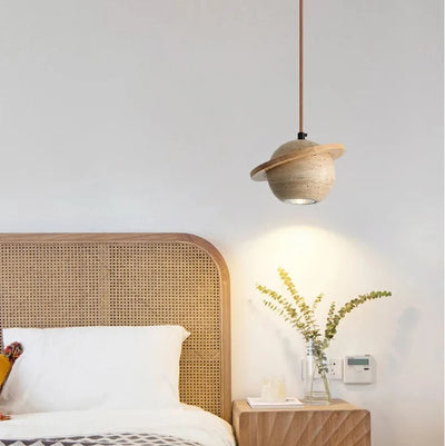 Brevi Saturn Travertine Pendant Light