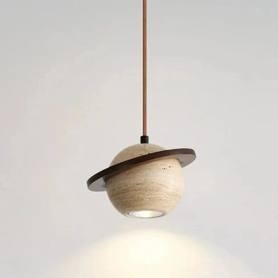 Brevi Saturn Travertine Pendant Light