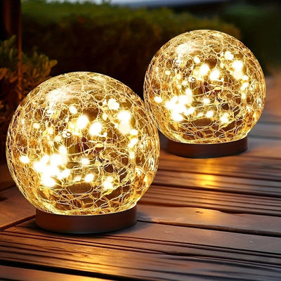 Cuve Crackle Globe Bollard Light