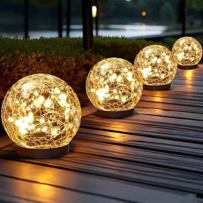 Cuve Crackle Globe Bollard Light