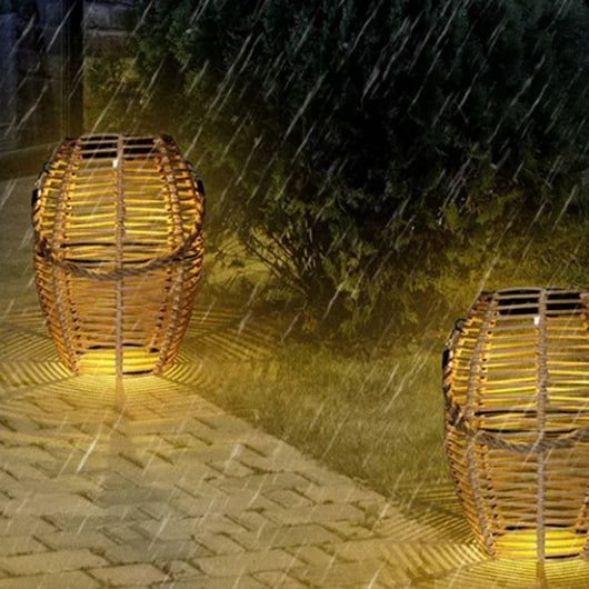 Cesi Solar Drum Outdoor Floor Lamp
