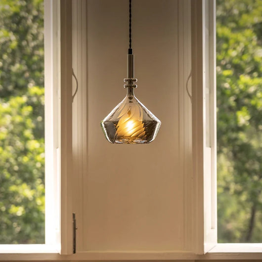 Bezi Diamond Spiral Ribbed Pendant Light