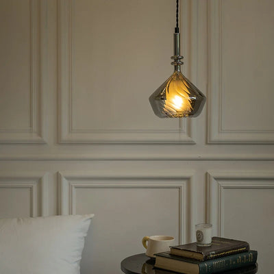 Bezi Diamond Spiral Ribbed Pendant Light