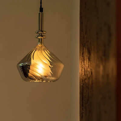 Bezi Diamond Spiral Ribbed Pendant Light