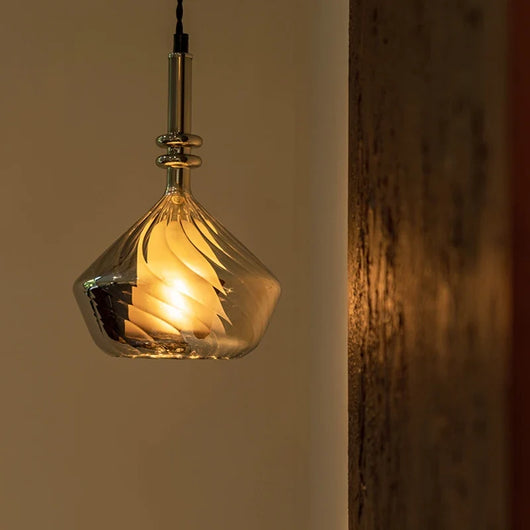 Bezi Diamond Spiral Ribbed Pendant Light