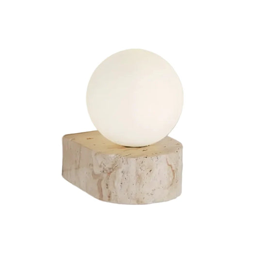 Bavi Travertine Block Globe Wall Light
