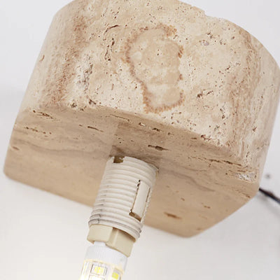 Bavi Travertine Block Globe Wall Light