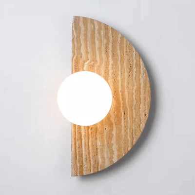 Briw Travertine Half Moon Wall Light