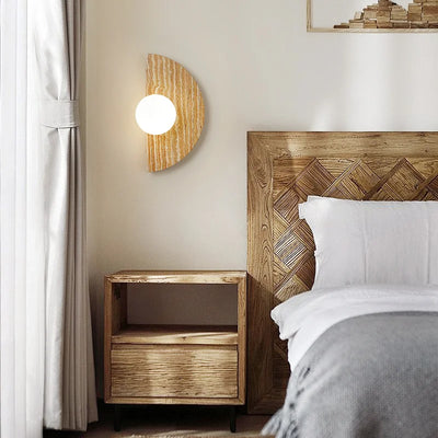 Briw Travertine Half Moon Wall Light
