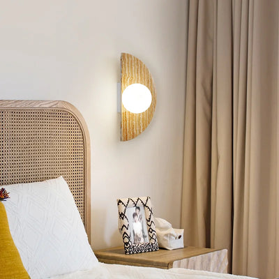 Briw Travertine Half Moon Wall Light