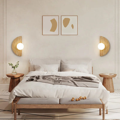 Briw Travertine Half Moon Wall Light