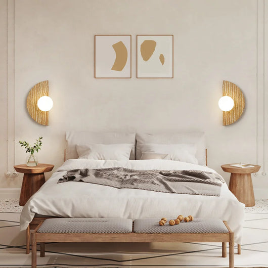 Briw Travertine Half Moon Wall Light