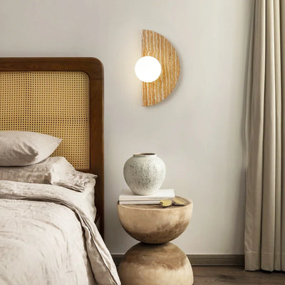 Briw Travertine Half Moon Wall Light