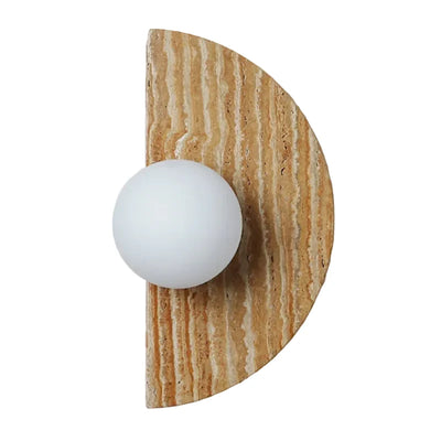 Briw Travertine Half Moon Wall Light