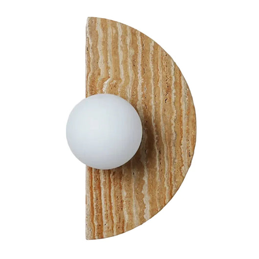 Briw Travertine Half Moon Wall Light