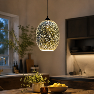 Cora Starburst Dome Pendant Light in a natural lifestyle setting