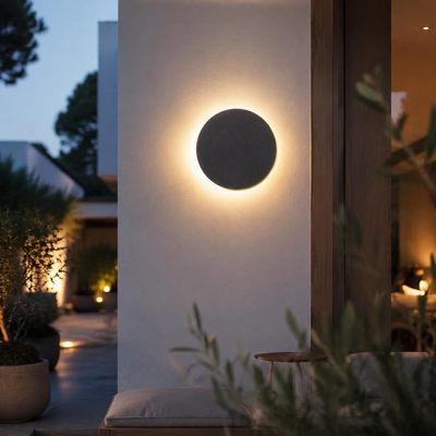 Aves LED Backlit Outdoor Wall Light in a natural lifestyle setting