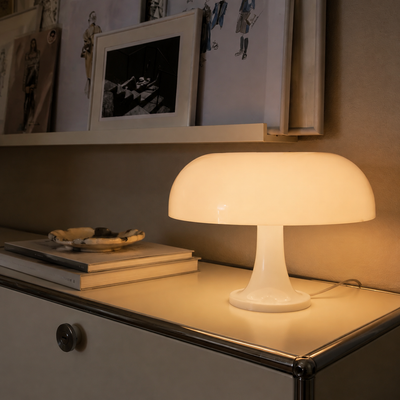 Bera Mushroom LED Table Lamp in a natural lifestyle setting
