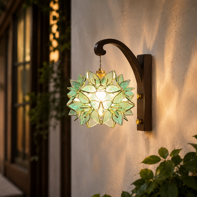 Bevir Petal Tiffany Wall Light in a natural lifestyle setting