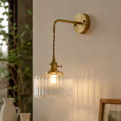 Briva Vintage Fluted Wall Light in a natural lifestyle setting