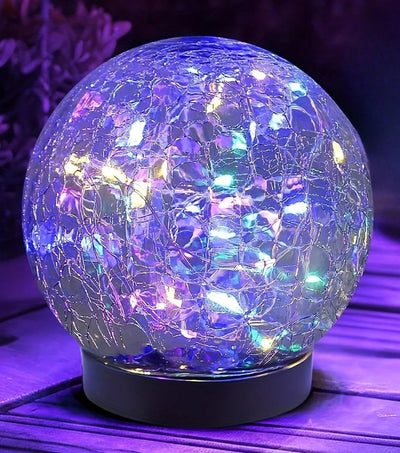 Cuve Crackle Globe Bollard Light